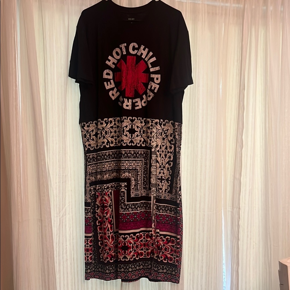 Red Hot Chili Peppers Black and Red Maxi Dress